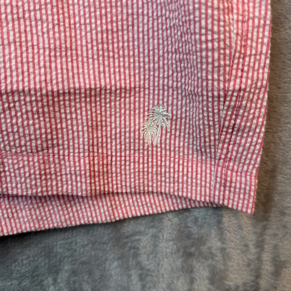 Trunks Surf‎ & Swim Co Swim Trunks Mens Seersucker XXL Pink Striped Preppy